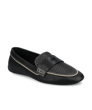 The Vesper Driver - Black Leather Raffia
